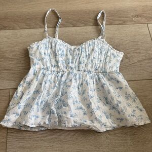 Hollister Blue Floral babydoll top